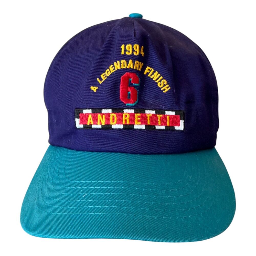 BNWOT 1994 Vintage Mario Andretti 6 A Legendary Finish Snapback Hat Cap OSFA